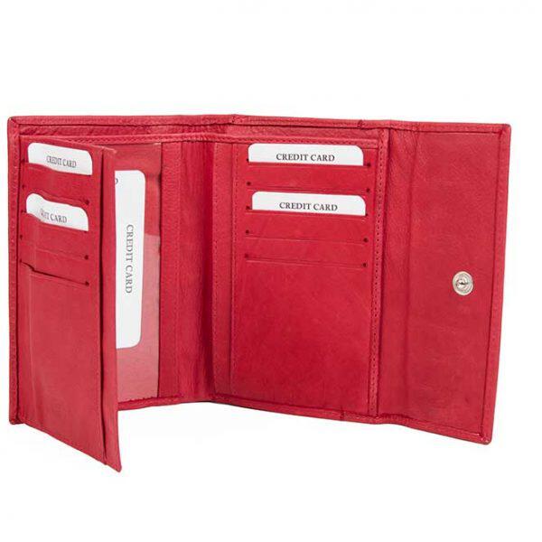 FETICHE LEATHER ΓΥΝΑΙΚΕΙΟ ΔΕΡΜΑΤΙΝΟ ΠΟΡΤΟΦΟΛΙ RFID ΚΟΚΚΙΝΟ AN 1-697