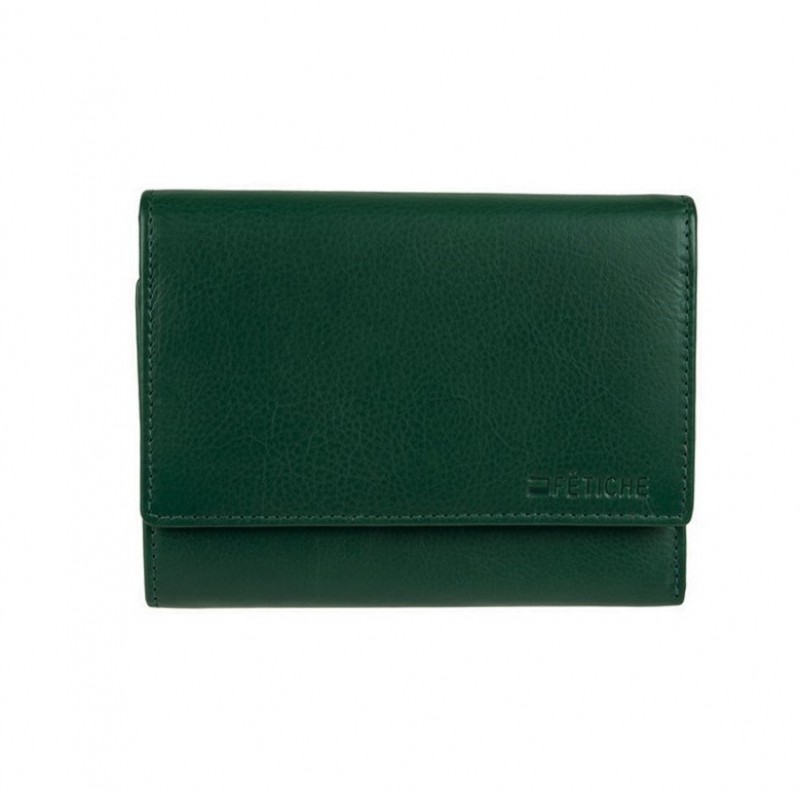 FETICHE LEATHER ΓΥΝΑΙΚΕΙΟ ΔΕΡΜΑΤΙΝΟ ΠΟΡΤΟΦΟΛΙ ΠΡΑΣΙΝΟ AN 1-774