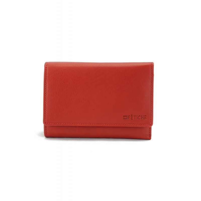 FETICHE LEATHER ΓΥΝΑΙΚΕΙΟ ΔΕΡΜΑΤΙΝΟ ΠΟΡΤΟΦΟΛΙ ΚΟΚΚΙΝΟ AN 1-774
