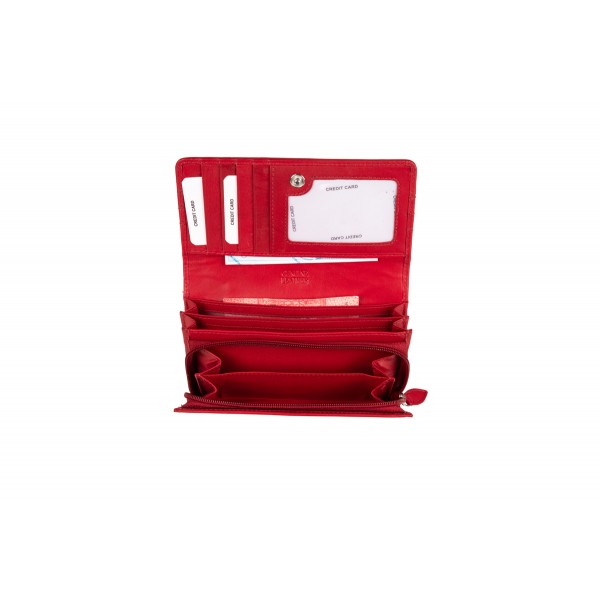 FETICHE LEATHER RFID ΓΥΝΑΙΚΕΙΟ ΔΕΡΜΑΤΙΝΟ ΠΟΡΤΟΦΟΛΙ ΚΟΚΚΙΝΟ GN 3-816