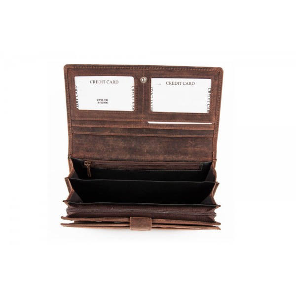 FETICHE ΓΥΝΑΙΚΕΙΟ ΔΕΡΜΑΤΙΝΟ ΠΟΡΤΟΦΟΛΙ RFID ΚΑΦΕ ΣΚΟΥΡΟ HU 10-796