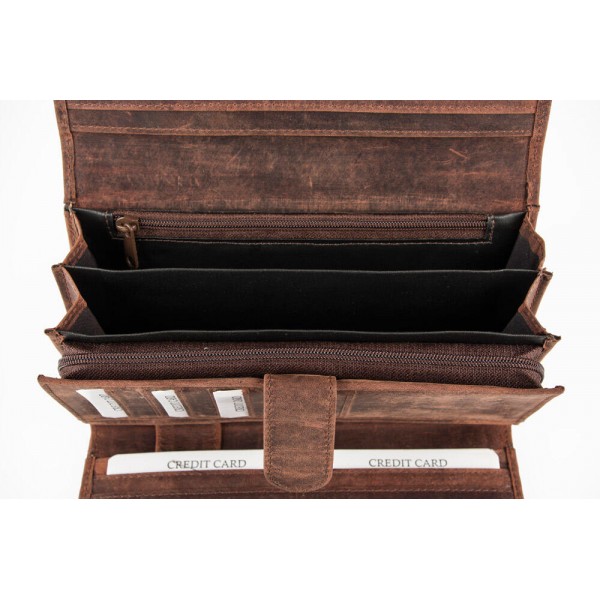 FETICHE ΓΥΝΑΙΚΕΙΟ ΔΕΡΜΑΤΙΝΟ ΠΟΡΤΟΦΟΛΙ RFID ΚΑΦΕ ΣΚΟΥΡΟ HU 10-796