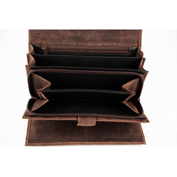 FETICHE ΓΥΝΑΙΚΕΙΟ ΔΕΡΜΑΤΙΝΟ ΠΟΡΤΟΦΟΛΙ RFID ΚΑΦΕ ΣΚΟΥΡΟ HU 10-796