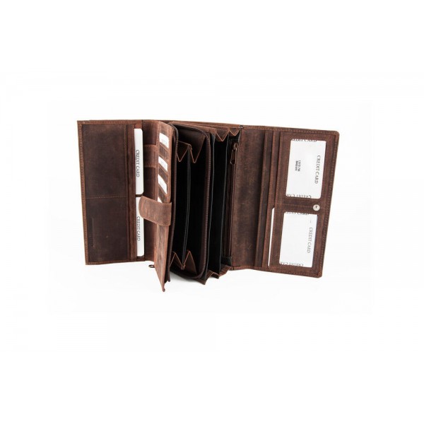 FETICHE ΓΥΝΑΙΚΕΙΟ ΔΕΡΜΑΤΙΝΟ ΠΟΡΤΟΦΟΛΙ RFID ΚΑΦΕ ΣΚΟΥΡΟ HU 10-796