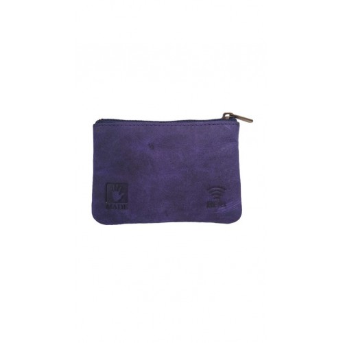 FETICHE LEATHER ΔΕΡΜΑΤΙΝΟ ΠΟΡΤΟΦΟΛΙ RFID ΜΙΚΡΟ ΜΠΛΕ HUR 10-844