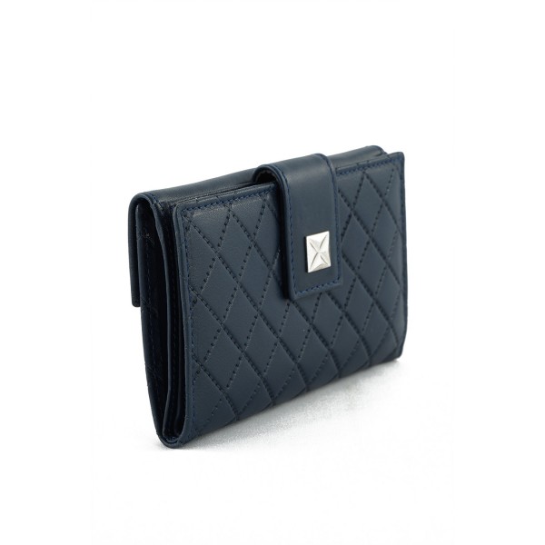 LUXUS ΓΥΝΑΙΚΕΙΟ ΔΕΡΜΑΤΙΝΟ ΠΟΡΤΟΦΟΛΙ ΚΑΠΙΤΟΝΕ ΜΠΛΕ 40014