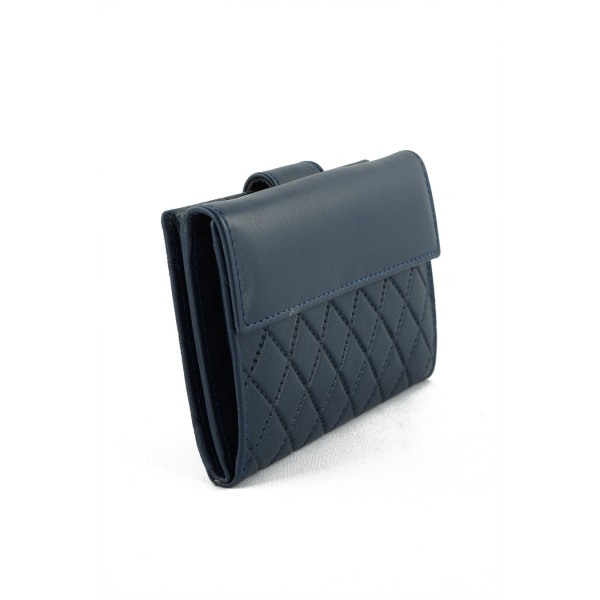 LUXUS ΓΥΝΑΙΚΕΙΟ ΔΕΡΜΑΤΙΝΟ ΠΟΡΤΟΦΟΛΙ ΚΑΠΙΤΟΝΕ ΜΠΛΕ 40014