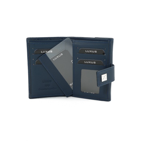 LUXUS ΓΥΝΑΙΚΕΙΟ ΔΕΡΜΑΤΙΝΟ ΠΟΡΤΟΦΟΛΙ ΚΑΠΙΤΟΝΕ ΜΠΛΕ 40014