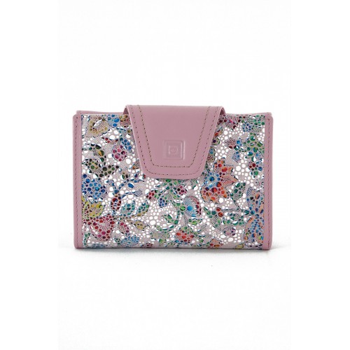 LUXUS ΓΥΝΑΙΚΕΙΟ ΔΕΡΜΑΤΙΝΟ ΠΟΡΤΟΦΟΛΙ ΜΩΣΑΪΚΟ ΡΟΖ 40214