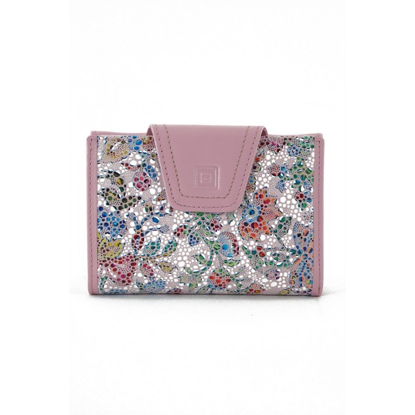 LUXUS ΓΥΝΑΙΚΕΙΟ ΔΕΡΜΑΤΙΝΟ ΠΟΡΤΟΦΟΛΙ ΜΩΣΑΪΚΟ ΡΟΖ 40214