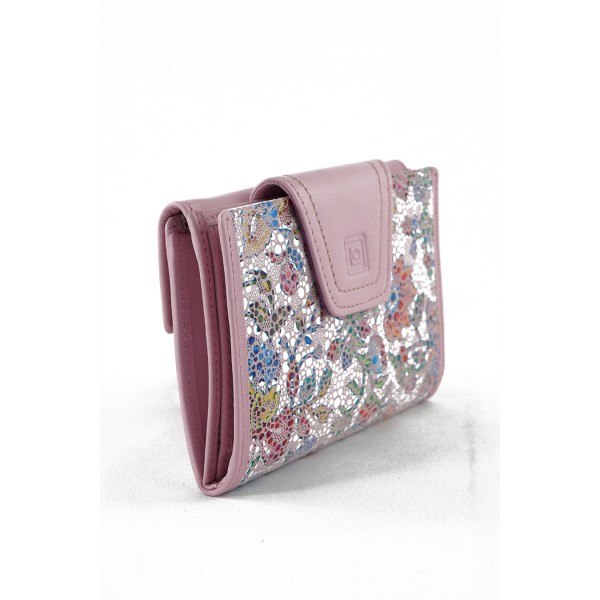 LUXUS ΓΥΝΑΙΚΕΙΟ ΔΕΡΜΑΤΙΝΟ ΠΟΡΤΟΦΟΛΙ ΜΩΣΑΪΚΟ ΡΟΖ 40214