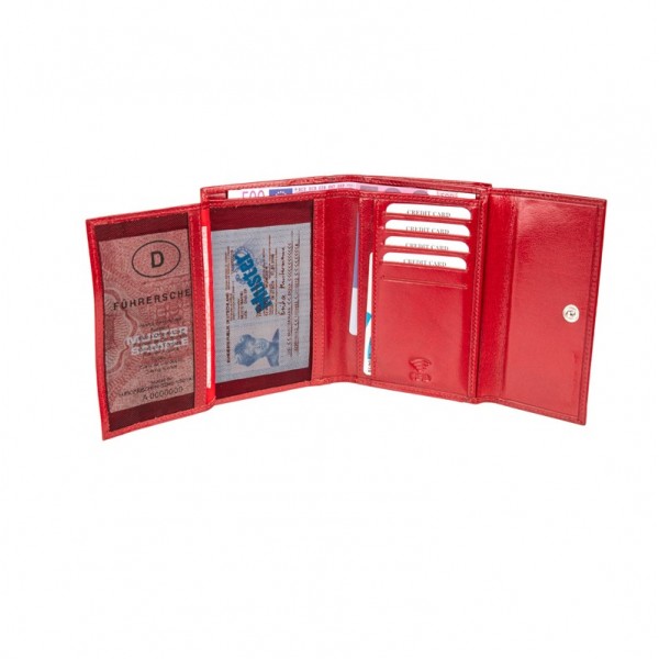 FETICHE LEATHER RFID ΓΥΝΑΙΚΕΙΟ ΔΕΡΜΑΤΙΝΟ ΠΟΡΤΟΦΟΛΙ RFID ΚΟΚΚΙΝΟ VT 3-697