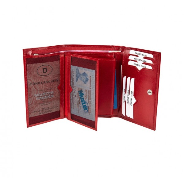 FETICHE LEATHER RFID ΓΥΝΑΙΚΕΙΟ ΔΕΡΜΑΤΙΝΟ ΠΟΡΤΟΦΟΛΙ RFID ΚΟΚΚΙΝΟ VT 3-774