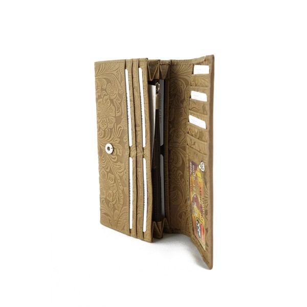 GINIS LEATHER ΓΥΝΑΙΚΕΙΟ ΔΕΡΜΑΤΙΝΟ ΠΟΡΤΟΦΟΛΙ ΜΠΕΖ-ΧΑΚΙ 102301