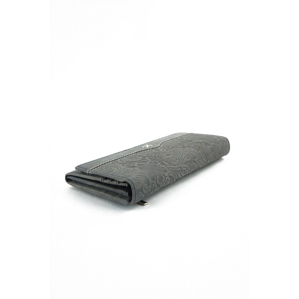 GINIS LEATHER ΓΥΝΑΙΚΕΙΟ ΔΕΡΜΑΤΙΝΟ ΠΟΡΤΟΦΟΛΙ ΜΠΛΕ-ΓΚΡΙ 102301