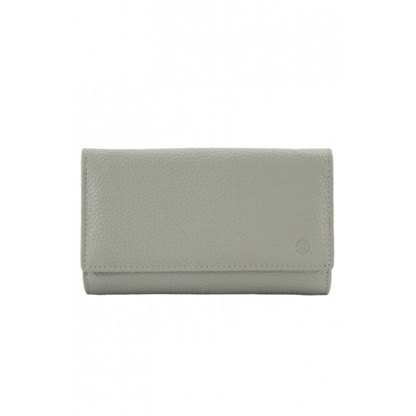 GINIS LEATHER ΓΥΝΑΙΚΕΙΟ ΔΕΡΜΑΤΙΝΟ ΠΟΡΤΟΦΟΛΙ RFID ΓΚΡΙ FLO1