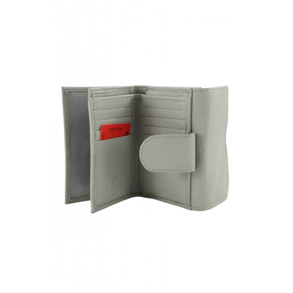 GINIS LEATHER ΓΥΝΑΙΚΕΙΟ ΔΕΡΜΑΤΙΝΟ ΠΟΡΤΟΦΟΛΙ RFID ΓΚΡΙ FLO70