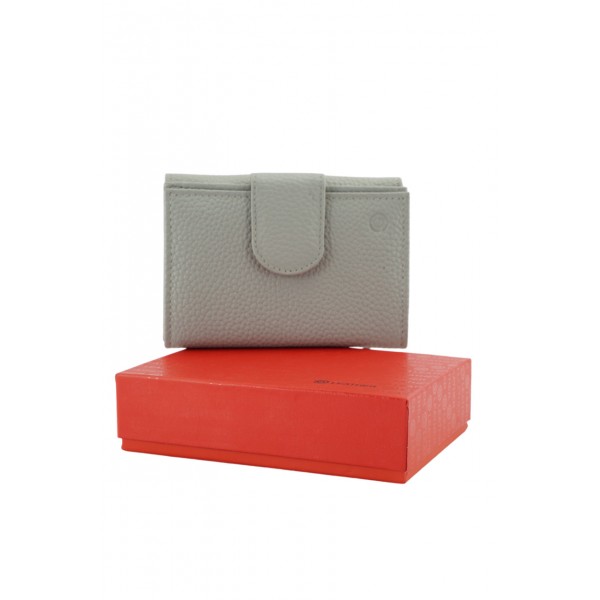 GINIS LEATHER ΓΥΝΑΙΚΕΙΟ ΔΕΡΜΑΤΙΝΟ ΠΟΡΤΟΦΟΛΙ RFID ΓΚΡΙ FLO70