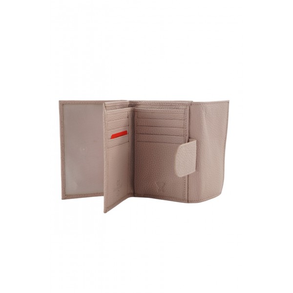 GINIS LEATHER ΓΥΝΑΙΚΕΙΟ ΔΕΡΜΑΤΙΝΟ ΠΟΡΤΟΦΟΛΙ RFID ΡΟΖ FLO70