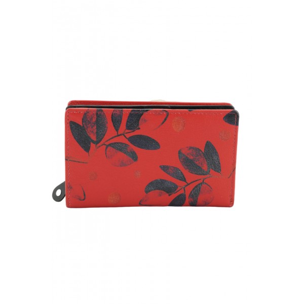 GINIS LEATHER ΓΥΝΑΙΚΕΙΟ ΔΕΡΜΑΤΙΝΟ ΠΟΡΤΟΦΟΛΙ ΚΟΚΚΙΝΟ K16