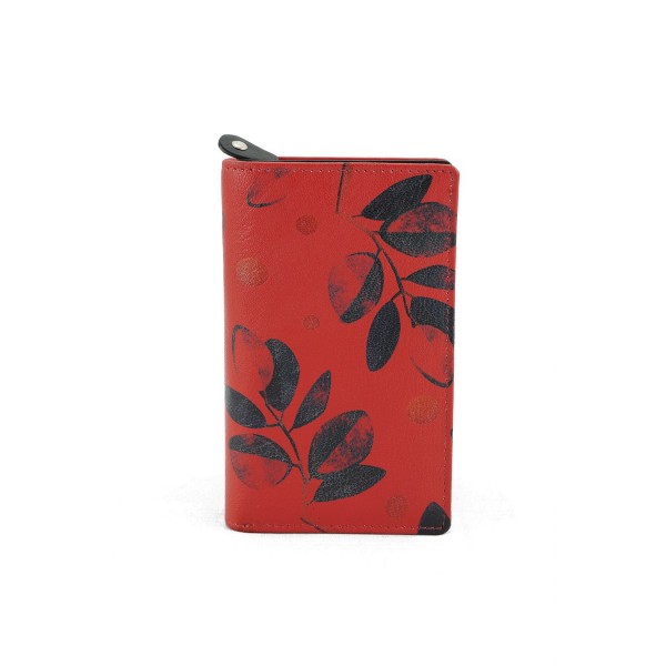 GINIS LEATHER ΓΥΝΑΙΚΕΙΟ ΔΕΡΜΑΤΙΝΟ ΠΟΡΤΟΦΟΛΙ ΚΟΚΚΙΝΟ K16