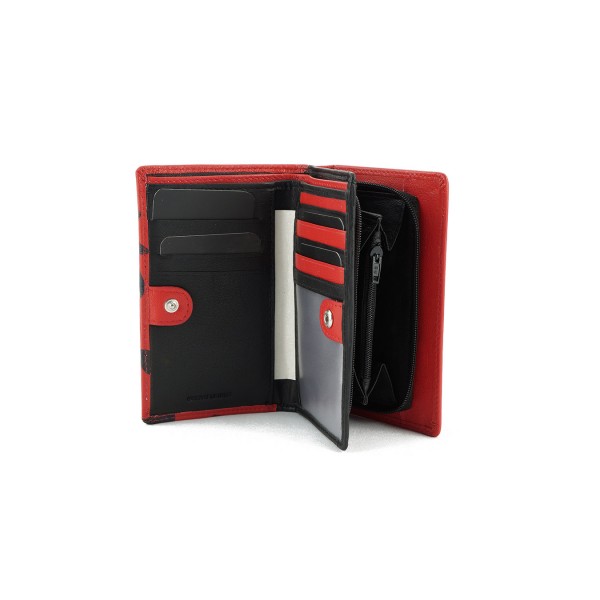 GINIS LEATHER ΓΥΝΑΙΚΕΙΟ ΔΕΡΜΑΤΙΝΟ ΠΟΡΤΟΦΟΛΙ ΚΟΚΚΙΝΟ K16