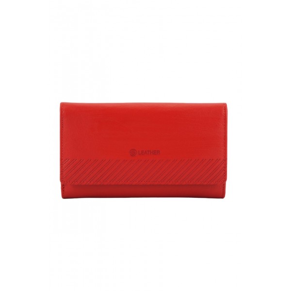 GINIS LEATHER ΓΥΝΑΙΚΕΙΟ ΔΕΡΜΑΤΙΝΟ ΠΟΡΤΟΦΟΛΙ ΚΟΚΚΙΝΟ ONS1-R