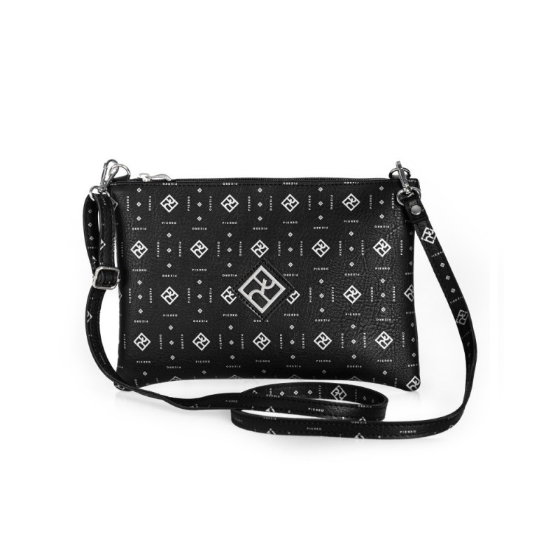 PIERRO ACCESSORIES FLORA MONOGRAM ΓΥΝΑΙΚΕΙΑ ΤΣΑΝΤΑ ΩΜΟΥ-ΧΙΑΣΤΙ ΜΑΥΡΗ 90653PM01