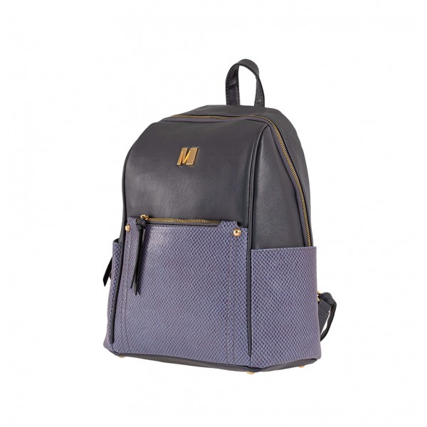 MODISSIMO ΓΥΝΑΙΚΕΙΑ ΤΣΑΝΤΑ ΠΛΑΤΗΣ ΔΙΧΡΩΜΗ ΜΕ ΛΕΠΤΟΜΕΡΕΙΑ ΦΙΔΙ ΜΩΒ 45-23421