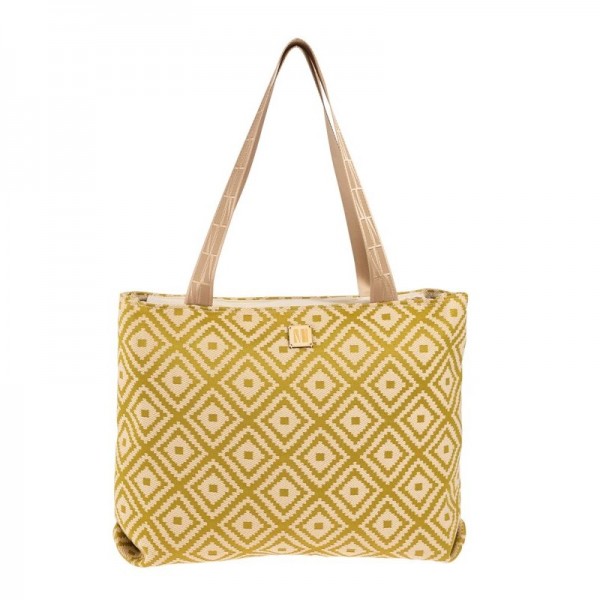 MODISSIMO ΓΥΝΑΙΚΕΙΑ ΤΣΑΝΤΑ ΩΜΟΥ ΠΑΡΑΛΙΑΣ ΜΕ ΡΟΜΒΟΥΣ ΠΡΑΣΙΝΗ 45-24170G